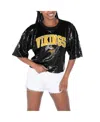 Gameday Couture Women's Black Washington Commanders Rise Up Sequin Cropped T-shirt In Black
