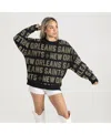 Gameday Couture Black Miami Dolphins Oversized Hype Era Rhinestone Text Sweatshirt In Black
