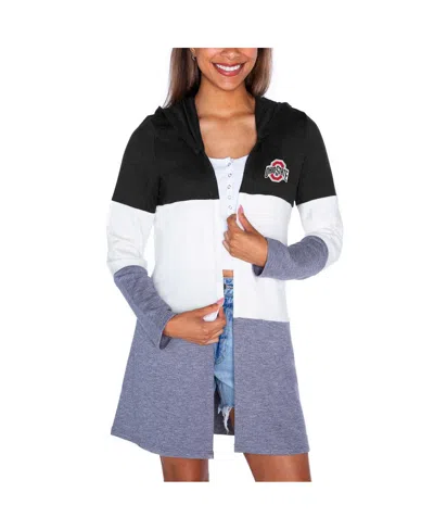 Gameday Couture Women's Black Ohio State Buckeyes Color Block Hooded Cardigan