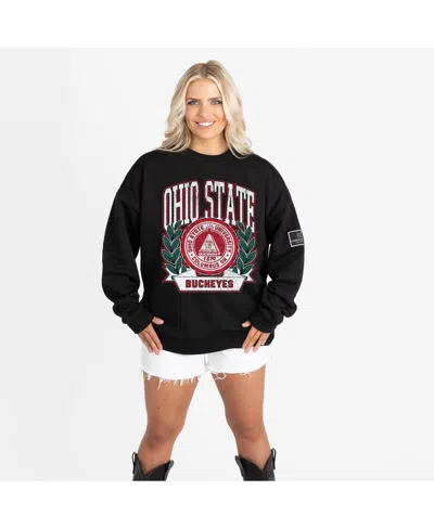 Gameday Couture Women's Black Ohio State Buckeyes Oversized Victory Lane Black Label Premium Sweatshirt