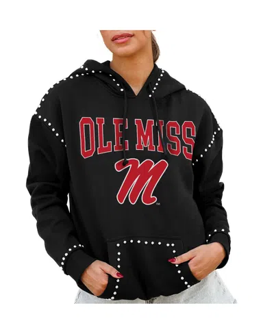 Gameday Couture Women's Black Ole Miss Rebels Studded Pullover Hoodie
