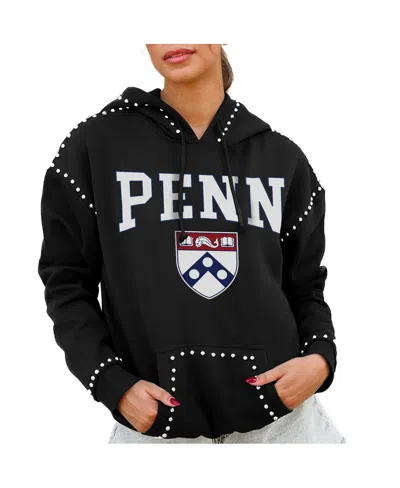 Gameday Couture Women's Black Pennsylvania Quakers Studded Pullover Hoodie
