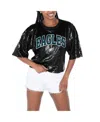 Gameday Couture Women's Black Washington Commanders Rise Up Sequin Cropped T-shirt In Black