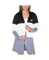 Gameday Couture Women's Black Kansas City Chiefs Tri-blend Color Block Lightweight Cardigan Hoodie In Multi