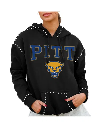 Gameday Couture Women's Black Pitt Panthers Studded Pullover Hoodie