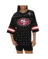 Gameday Couture Women's Black San Francisco 49ers Kickoff Time Allover Rhinestone Sports Stripe Jersey V-neck T-shir In Black