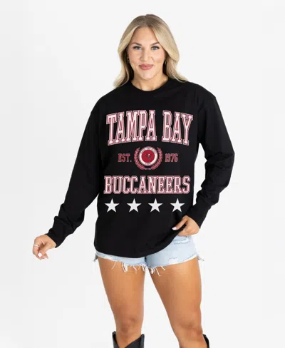 Gameday Couture Women's Black Tampa Bay Buccaneers Oversized Everyday Star Long-sleeve T-shirt