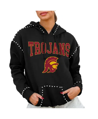 Gameday Couture Women's Black Usc Trojans Studded Pullover Hoodie