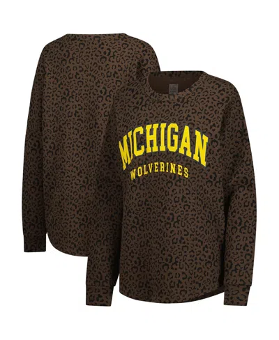 Gameday Couture Women's Brown Michigan Wolverines Leopard Oversized Sweatshirt