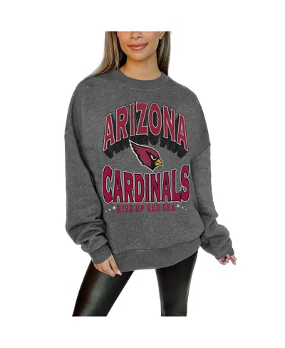 Gameday Couture Women's Charcoal Arizona Cardinals Long Weekend Premium Fleece Drop Shoulder Pullover Sweatshirt In Blue