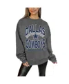 Gameday Couture Women's Charcoal Washington Commanders Long Weekend Premium Fleece Drop Shoulder Pullover Sweatshirt In Charcoal