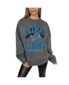 Gameday Couture Women's Charcoal Washington Commanders Long Weekend Premium Fleece Drop Shoulder Pullover Sweatshirt In Charcoal