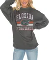 Gameday Couture Women's Charcoal Florida State Seminoles Good Vibes Premium Fleece Drop Shoulder Pullover Sweatshirt In Charcoal
