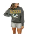 Gameday Couture Women's Charcoal Green Bay Packers Bring The Energy Pullover Sweatshirt In Charcoal