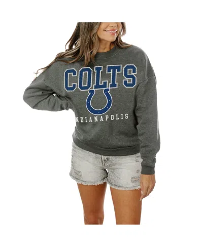 Gameday Couture Women's Charcoal Indianapolis Colts Oversized Bring The Energy Pullover Sweatshirt In Gray