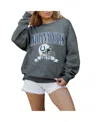 Gameday Couture Women's Charcoal Indianapolis Colts Seal The Deal Premium Fleece Drop Shoulder Pullover Sweatshirt