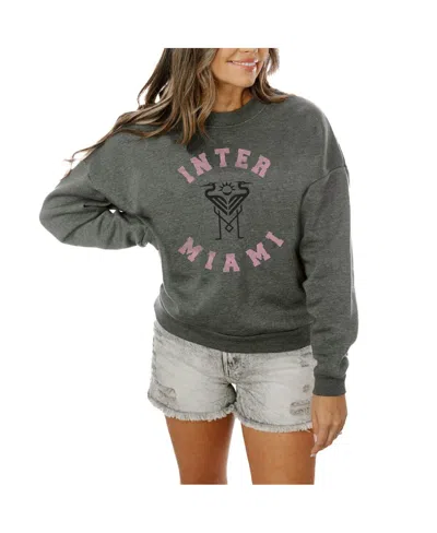 GAMEDAY COUTURE WOMEN'S CHARCOAL INTER MIAMI CF FLEECE PULLOVER SWEATSHIRT
