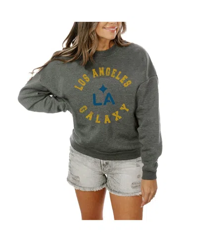 GAMEDAY COUTURE WOMEN'S CHARCOAL LA GALAXY FLEECE PULLOVER SWEATSHIRT