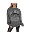 Gameday Couture Women's Charcoal Washington Commanders Long Weekend Premium Fleece Drop Shoulder Pullover Sweatshirt In Charcoal