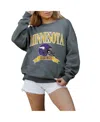 Gameday Couture Women's Charcoal Tampa Bay Buccaneers Seal The Deal Premium Fleece Drop Shoulder Pullover Sweatshirt In Charcoal