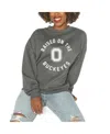 Gameday Couture Women's Charcoal West Virginia Mountaineers Good Vibes Premium Fleece Drop Shoulder Pullover Sweatsh In Charcoal