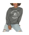 Gameday Couture Women's Charcoal West Virginia Mountaineers Good Vibes Premium Fleece Drop Shoulder Pullover Sweatsh In Charcoal