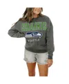 Gameday Couture Women's Charcoal Seattle Seahawks Oversized Bring The Energy Pullover Sweatshirt In Gray