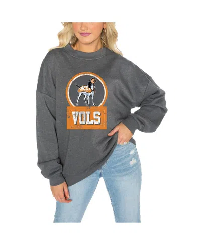 GAMEDAY COUTURE WOMEN'S CHARCOAL TENNESSEE VOLUNTEERS DROP SHOULDER FLEECE DROP PULLOVER SWEATSHIRT
