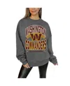 Gameday Couture Women's Charcoal Washington Commanders Long Weekend Premium Fleece Drop Shoulder Pullover Sweatshirt In Charcoal