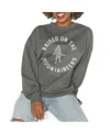Gameday Couture Women's Charcoal West Virginia Mountaineers Good Vibes Premium Fleece Drop Shoulder Pullover Sweatsh In Charcoal