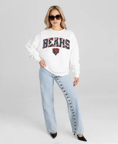 Gameday Couture Women's Chicago Bears Oversized Dropped-shoulder Crewneck Sweatshirt In White