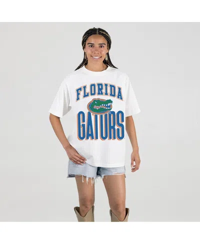 Gameday Couture Women's Cream Florida Gators Oversized Fierce Focus T-shirt In White