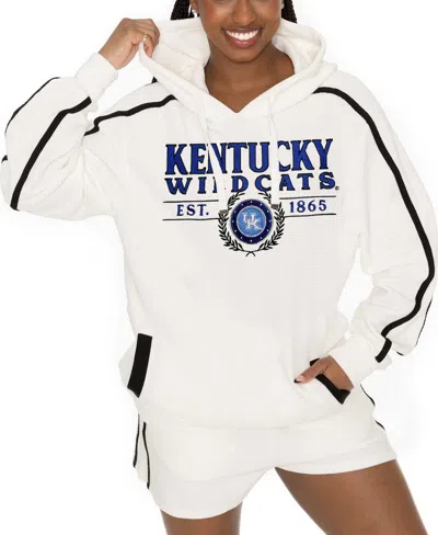 Gameday Couture Women's Cream Kentucky Wildcats Down, Set, Go Pullover Hoodie And Shorts Set In White