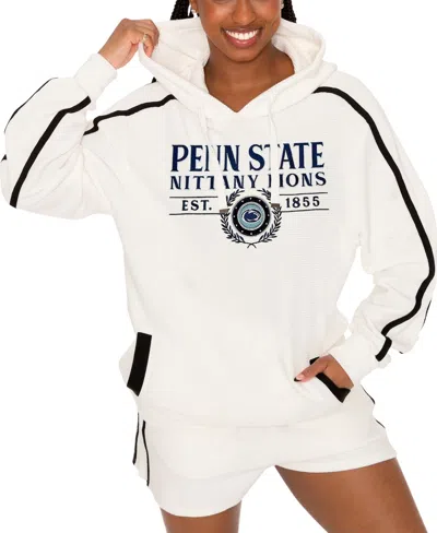 Gameday Couture Women's Cream Penn State Nittany Lions Down, Set, Go Pullover Hoodie And Shorts Set In White