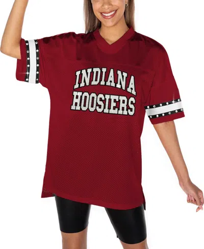 GAMEDAY COUTURE WOMEN'S CRIMSON INDIANA HOOSIERS UNTIL KICKOFF RHINESTONE FASHION T-SHIRT