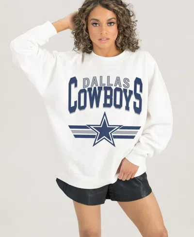 Gameday Couture Women's Dallas Cowboys Swift Strike Dropped-shoulder Oversized Pullover Sweatshirt In White