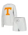 Gameday Couture Women's  Ash Tennessee Volunteers Team Effort Pullover Sweatshirt And Shorts Sleep Se In Ash
