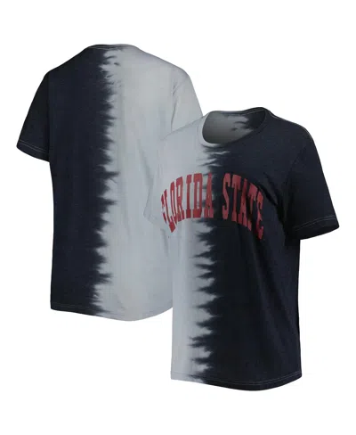Gameday Couture Women's  Black Florida State Seminoles Find Your Groove Split-dye T-shirt