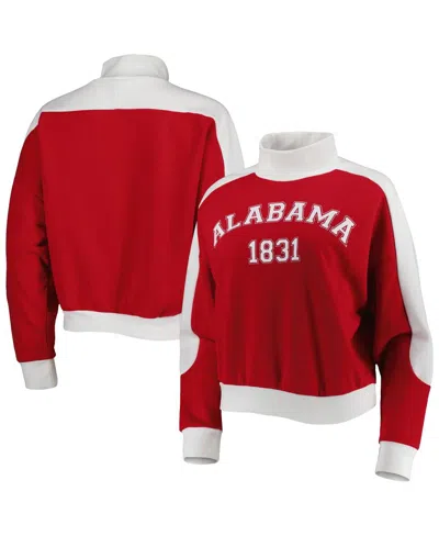 GAMEDAY COUTURE WOMEN'S GAMEDAY COUTURE CRIMSON ALABAMA CRIMSON TIDE MAKE IT A MOCK SPORTY PULLOVER SWEATSHIRT
