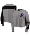 Gameday Couture Women's  Gray Florida Gators Back To Reality Colorblock Pullover Sweatshirt In Gray