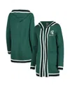 Gameday Couture Green Michigan State Spartans One More Round Tri-blend Striped Hooded Cardigan Sweat In Green