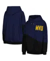 Gameday Couture Women's  Navy, Black West Virginia Mountaineers Matchmaker Diagonal Cowl Pullover Hoo In Navy,black
