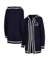 Gameday Couture Women's  Navy Penn State Nittany Lions One More Round Tri-blend Striped Cardigan Swea In Navy