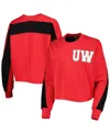 Gameday Couture Women's  Red Wisconsin Badgers Back To Reality Colorblock Pullover Sweatshirt In Red