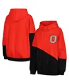 Gameday Couture Women's  Scarlet, Black Ohio State Buckeyes Matchmaker Diagonal Cowl Pullover Hoodie In Scarlet,black