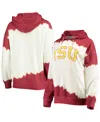 Gameday Couture Women's  White, Cardinal Iowa State Cyclones For The Fun Double Dip-dyed Pullover Hoo In White,cardinal