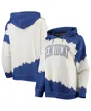 Gameday Couture Women's  White, Royal Distressed Kentucky Wildcats For The Fun Double Dip-dyed Pullov In White,royal