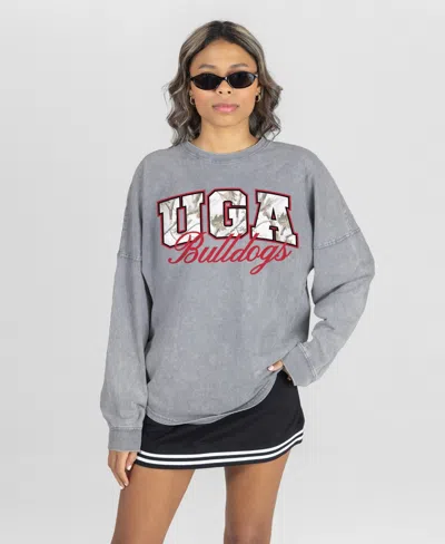 Gameday Couture Women's Georgia Bulldogs Dropped-shoulder Snow-washed Long-sleeve T-shirt In Gray