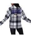 Gameday Couture Women's Gray Buffalo Bills Fieldside Fun Plaid Button-up Overshirt In Gray