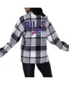 Gameday Couture Women's Gray Buffalo Bills Fieldside Fun Plaid Button-up Overshirt In Gray